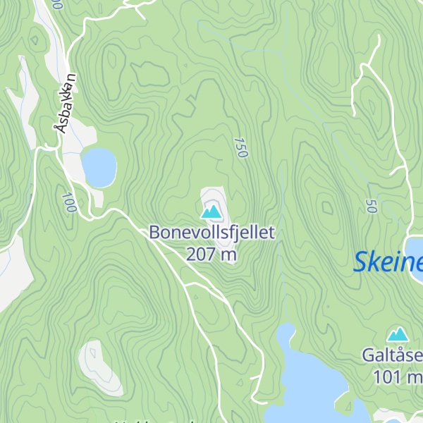 Map of Bonevollsfjellet