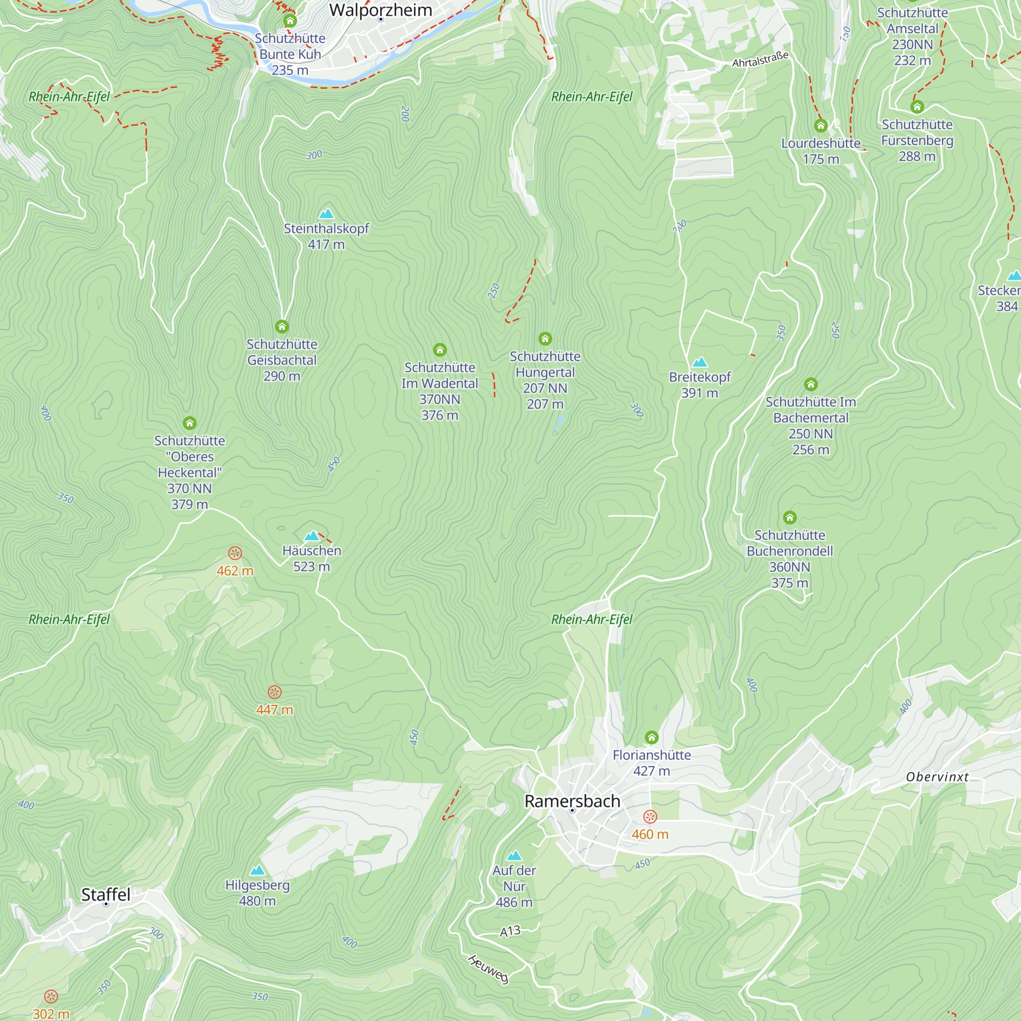Schutzhütte im Wetzchestal map