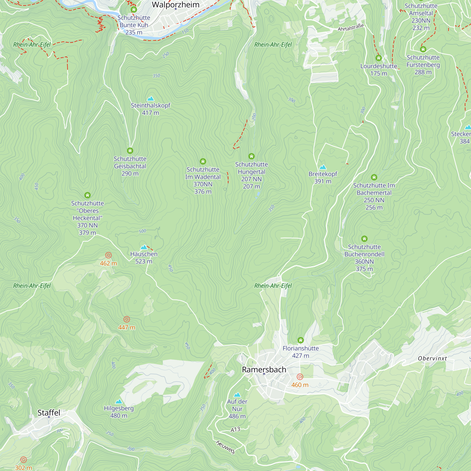 Schutzhütte im Wetzchestal map