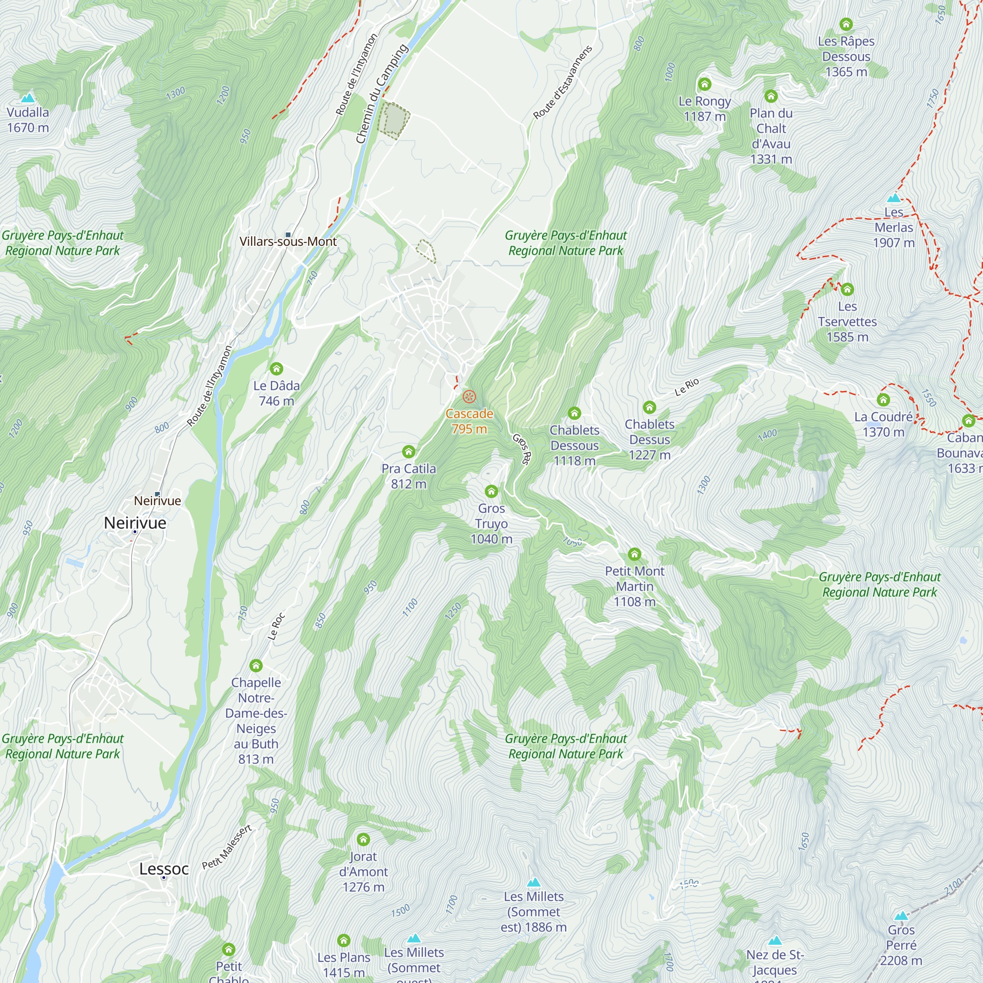 Gros Truyo map