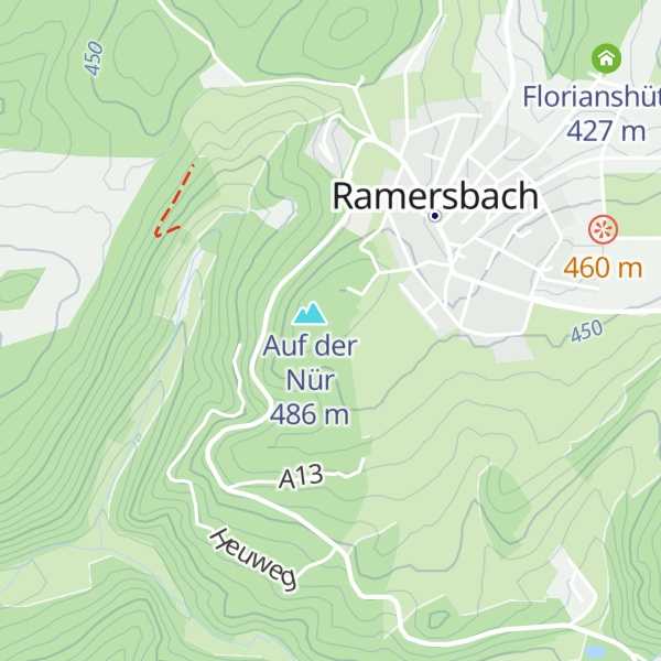 Map of Waldhütte des Kindergarten Sausewind