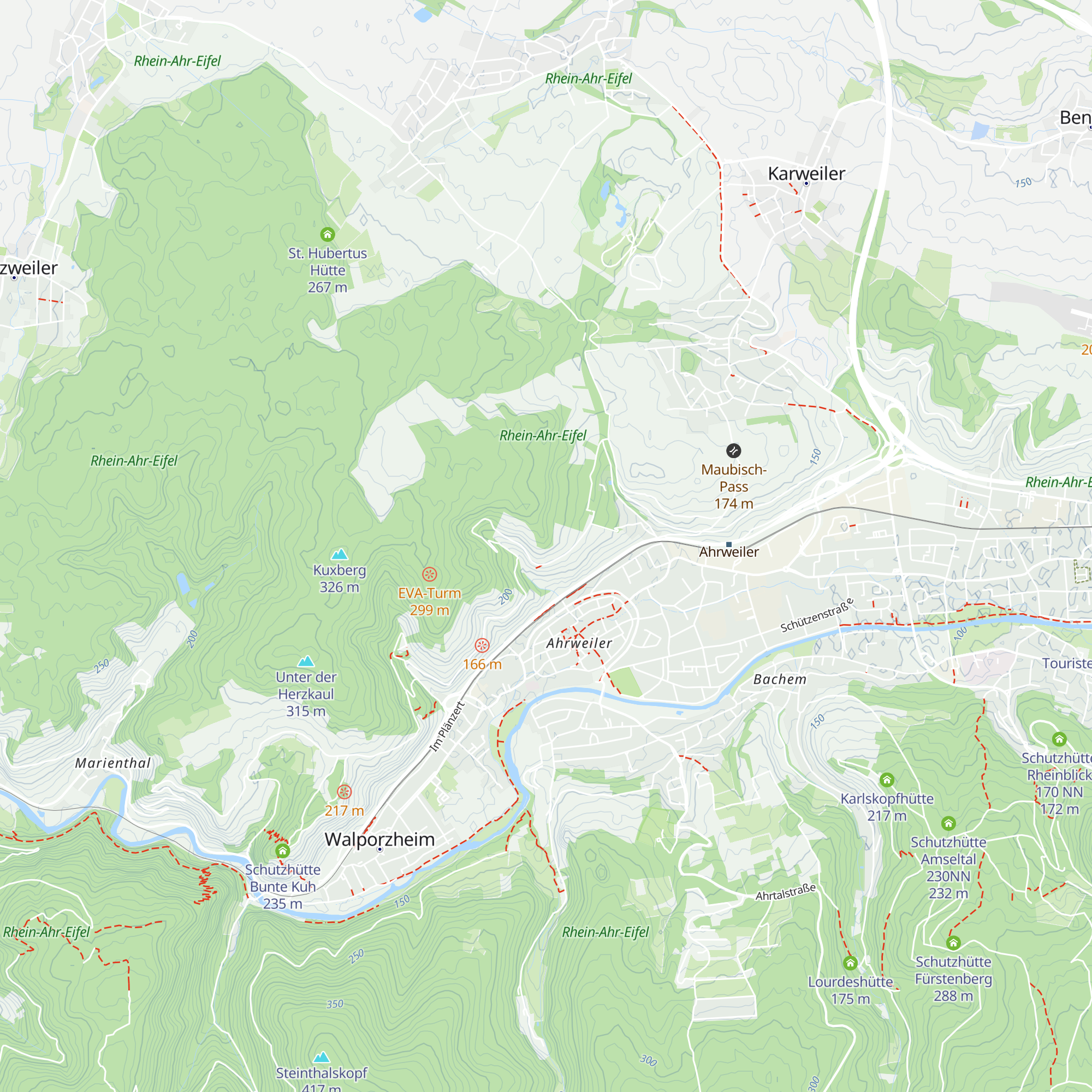 Schutzhütte Steinräusch 220NN map