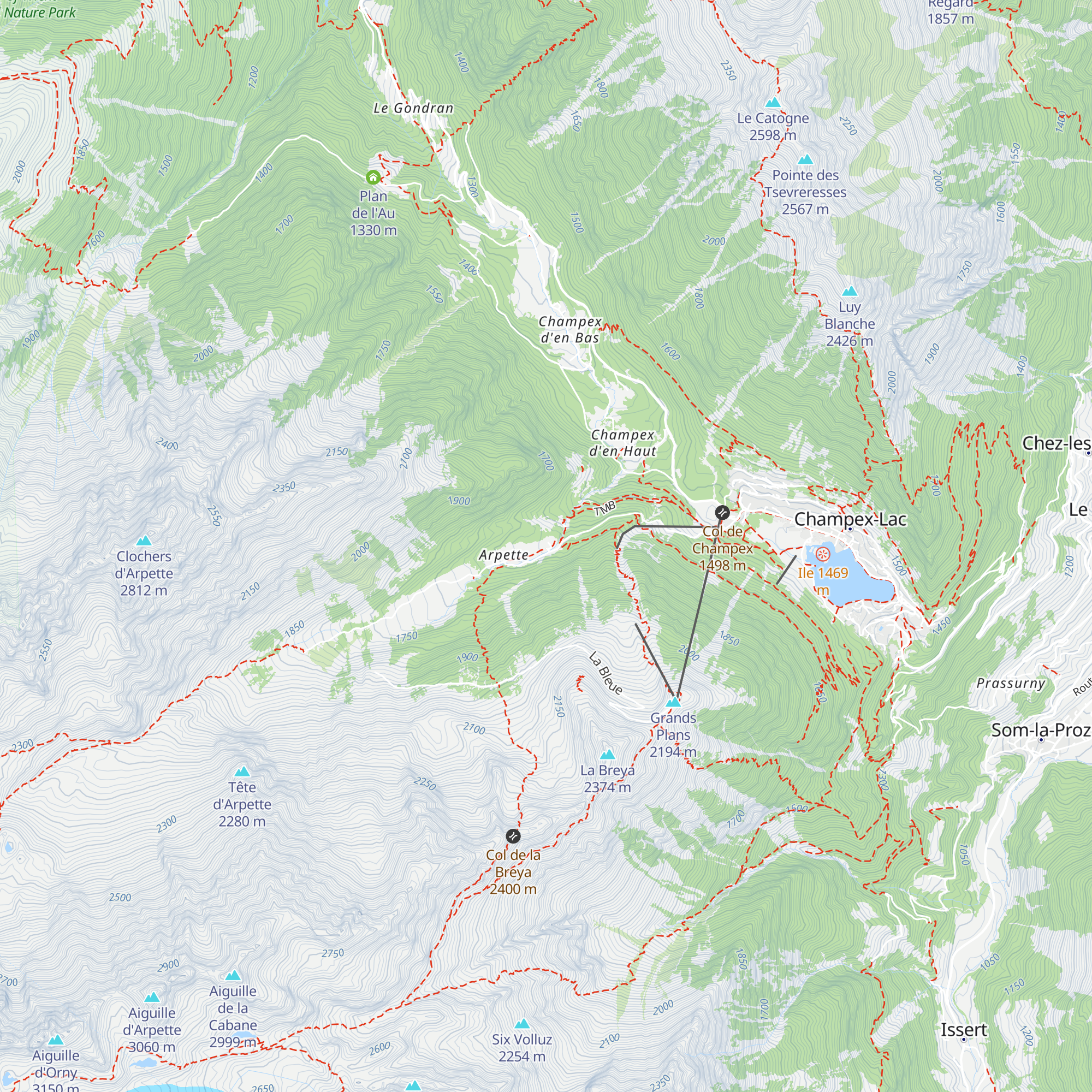 Relais d'Arpette map