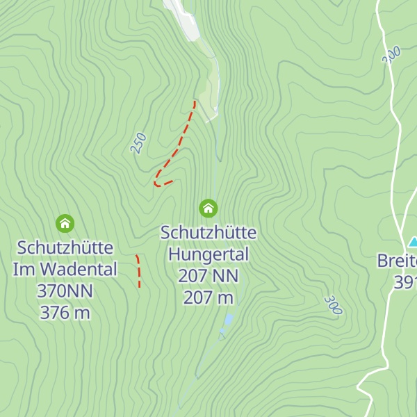 Map of Schutzhütte Hungertal 207 NN