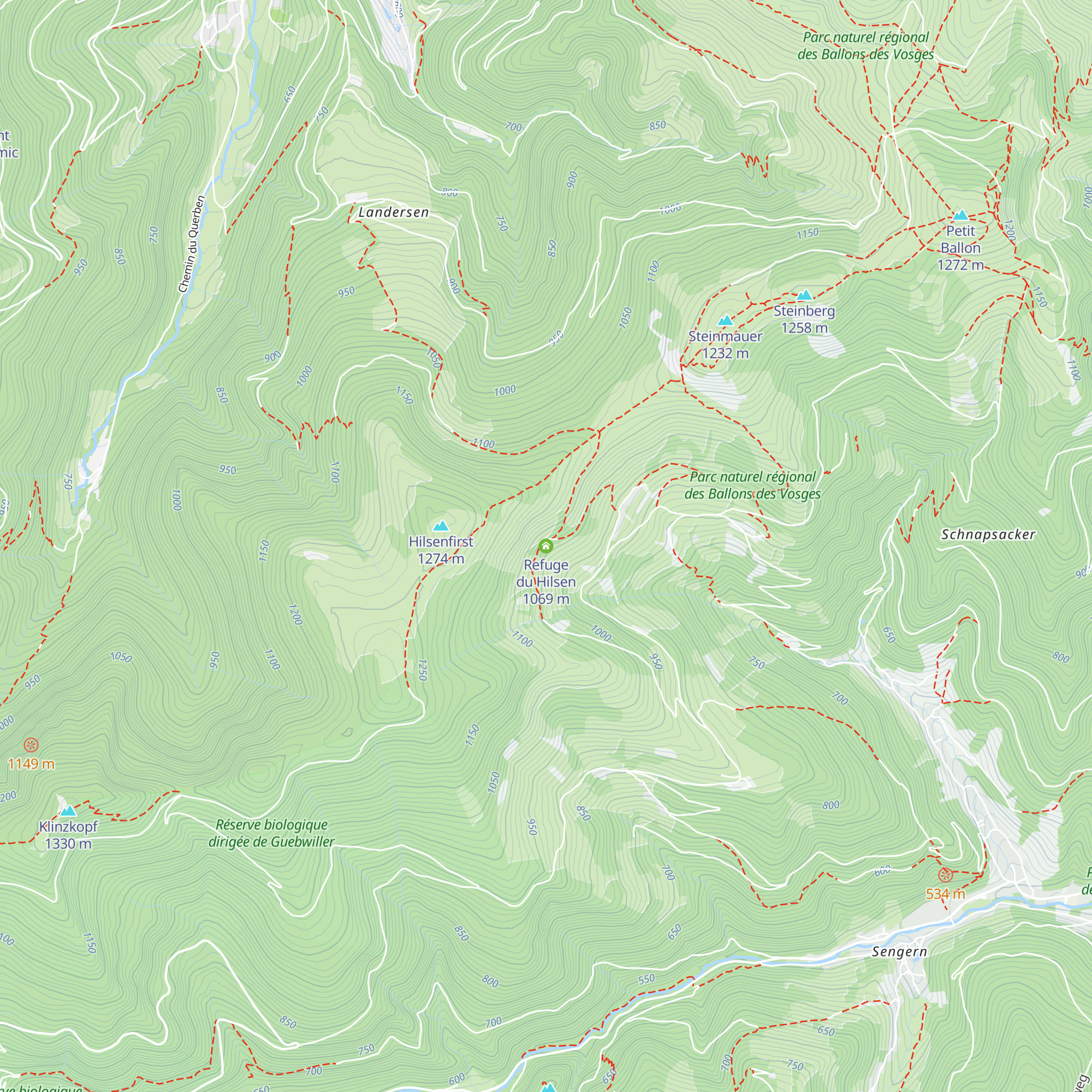 Refuge du Hilsen map