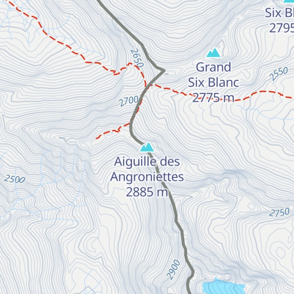 Map of Aiguille des Angroniettes