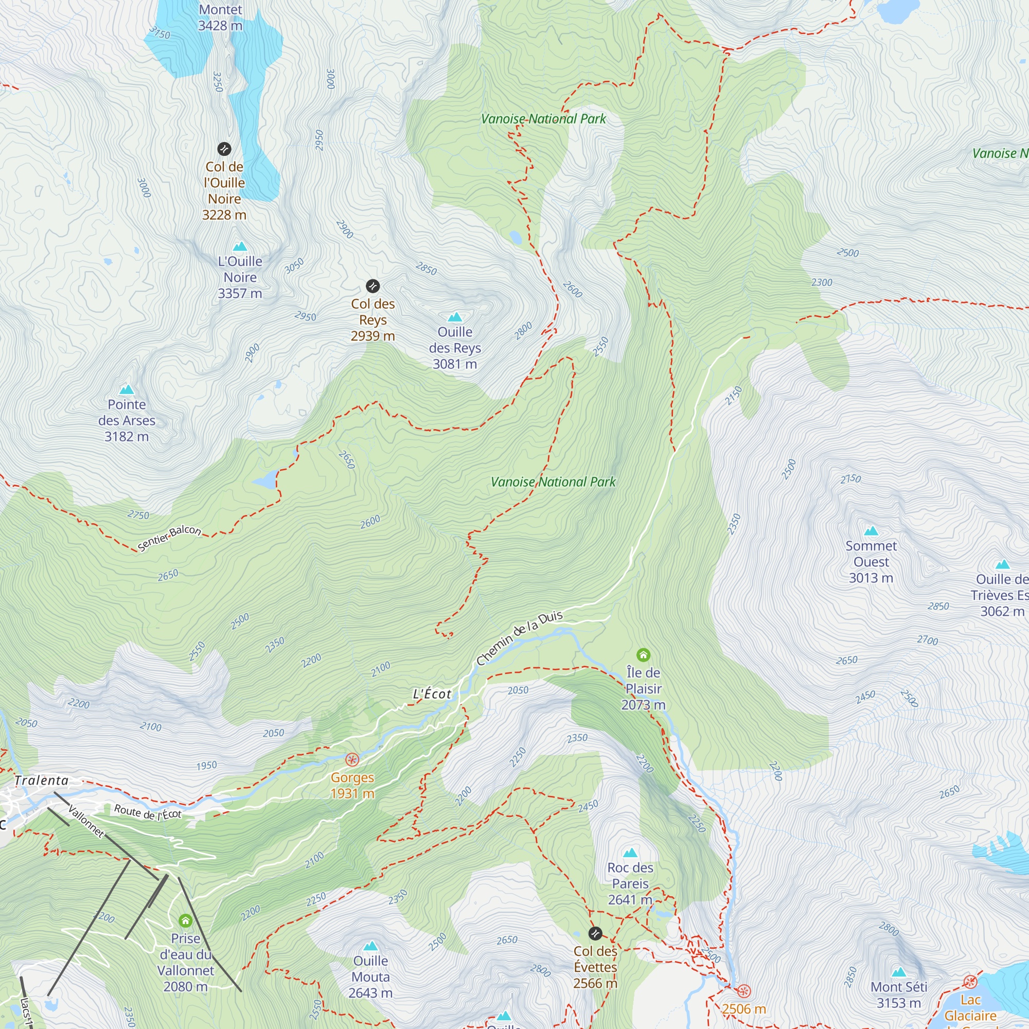 Chalet des Reys map