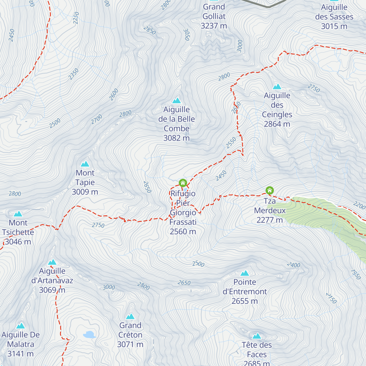 Rifugio Pier Giorgio Frassati map