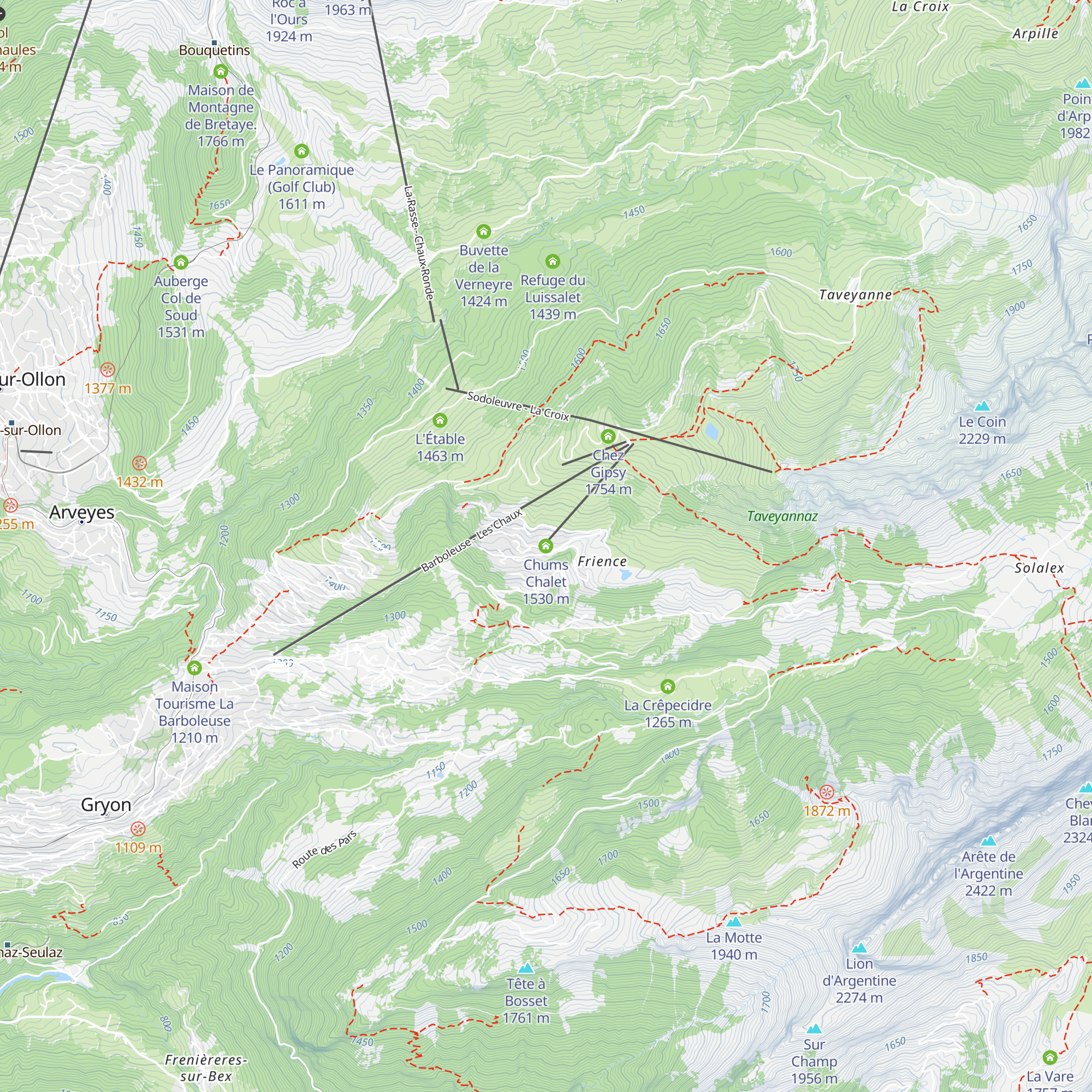 Chums Chalet map