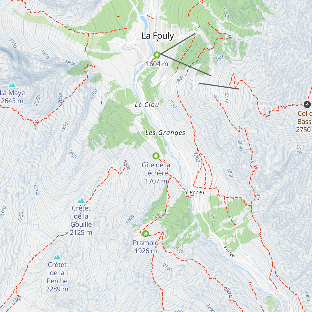 Gîte de la Léchère map