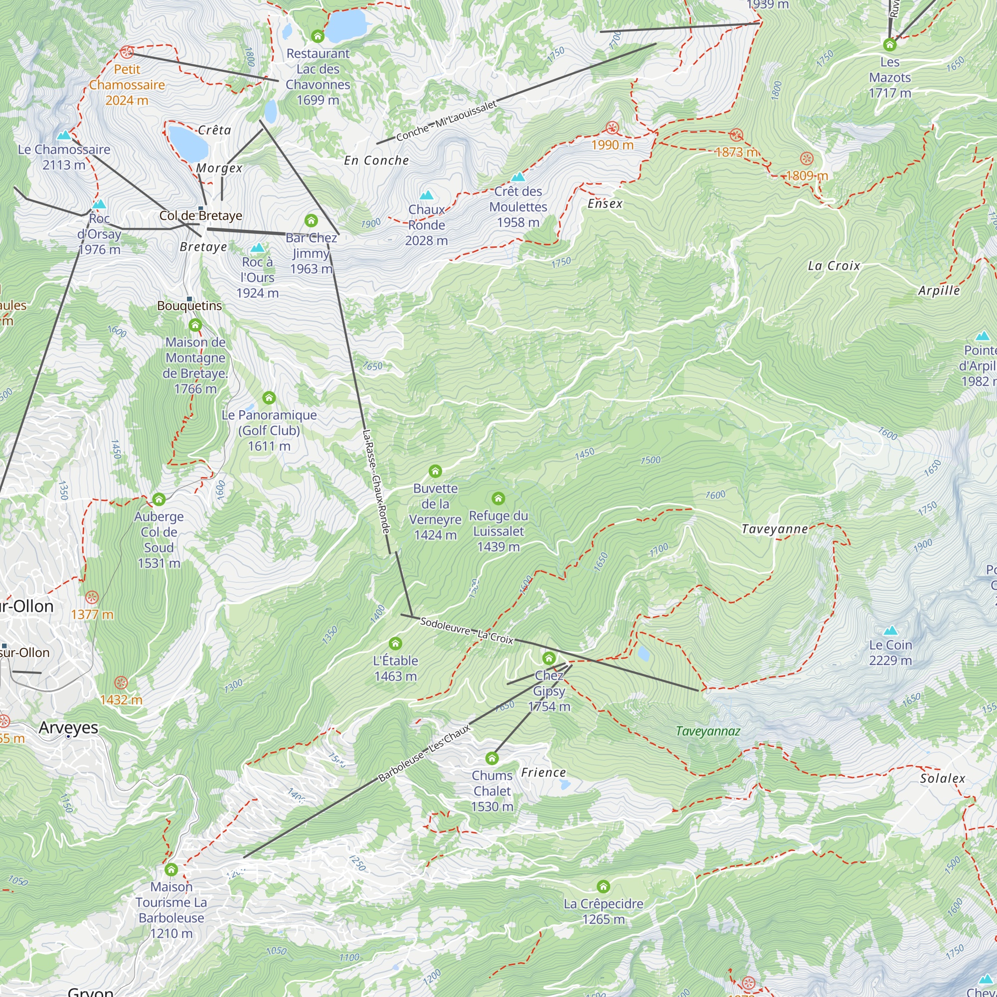 Refuge du Luissalet map