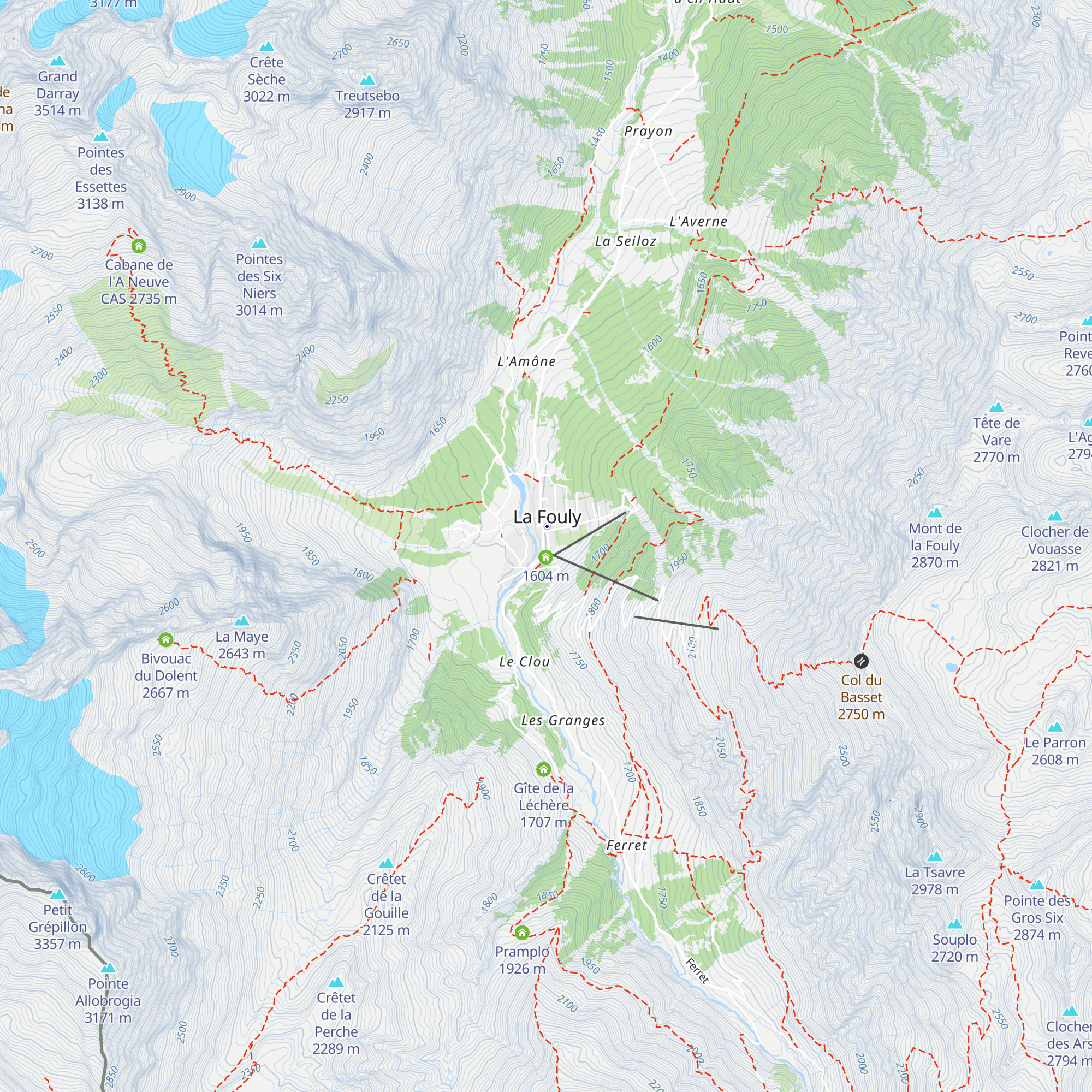 Auberge des Glaciers map