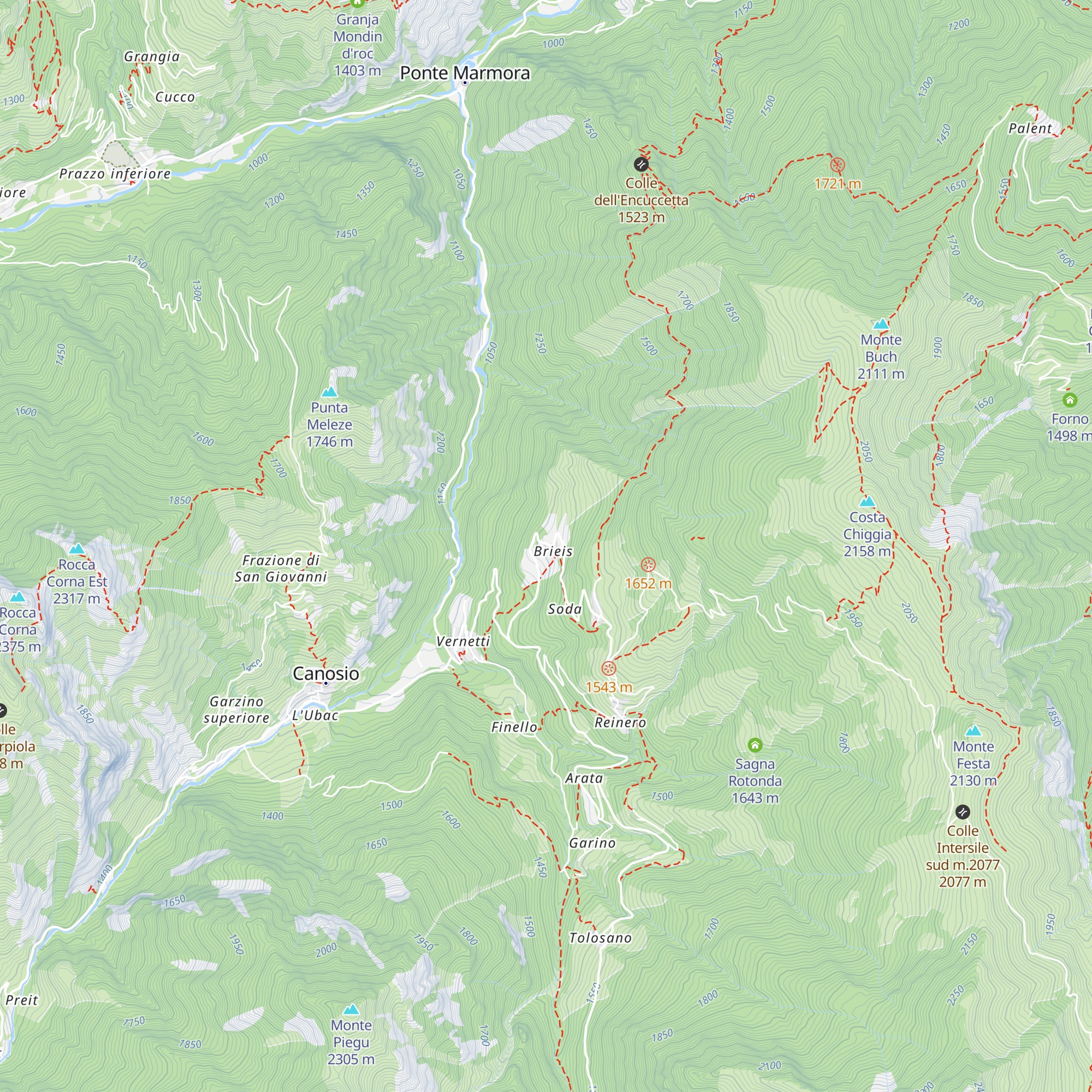 Brieis Relais Alpino map