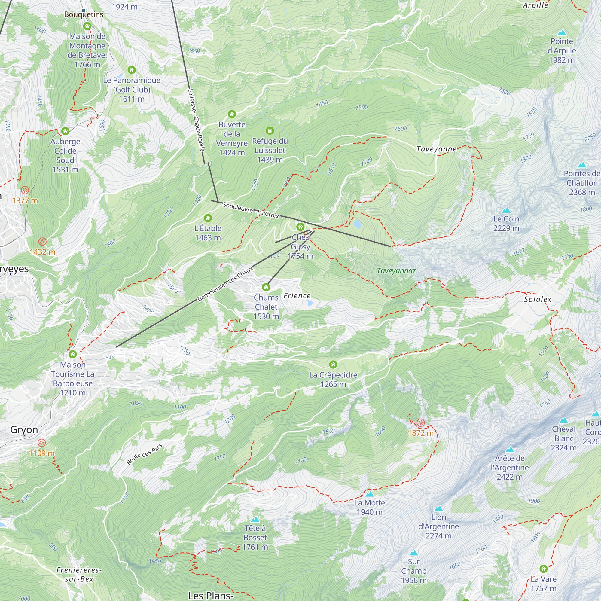 Refuge de Frience map