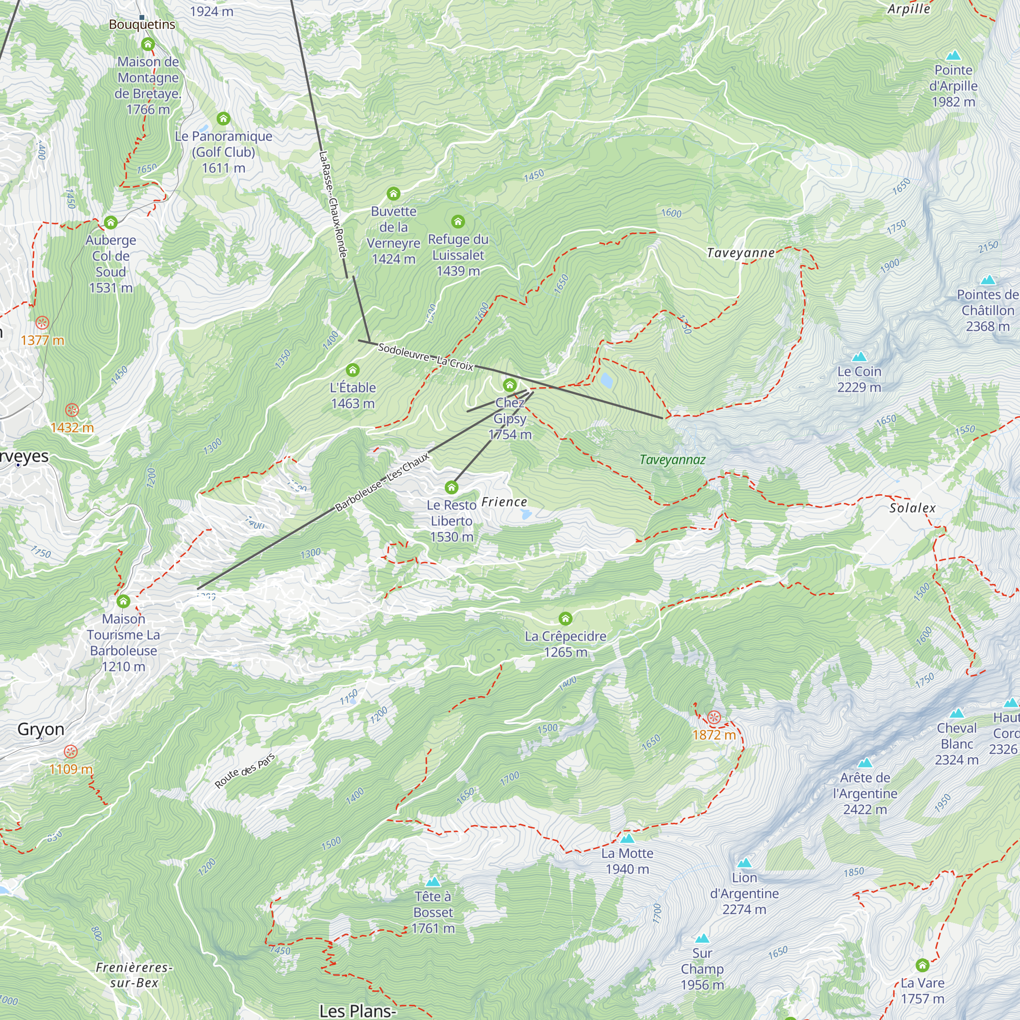 Refuge de Frience map