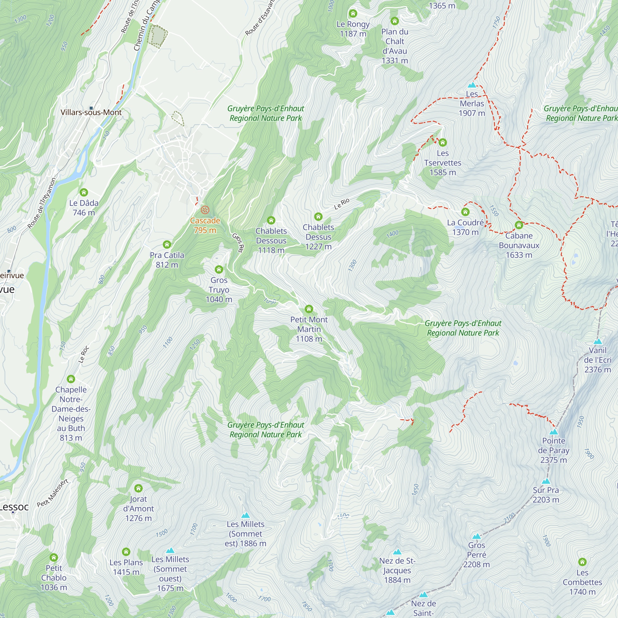 Petit Mont Martin map