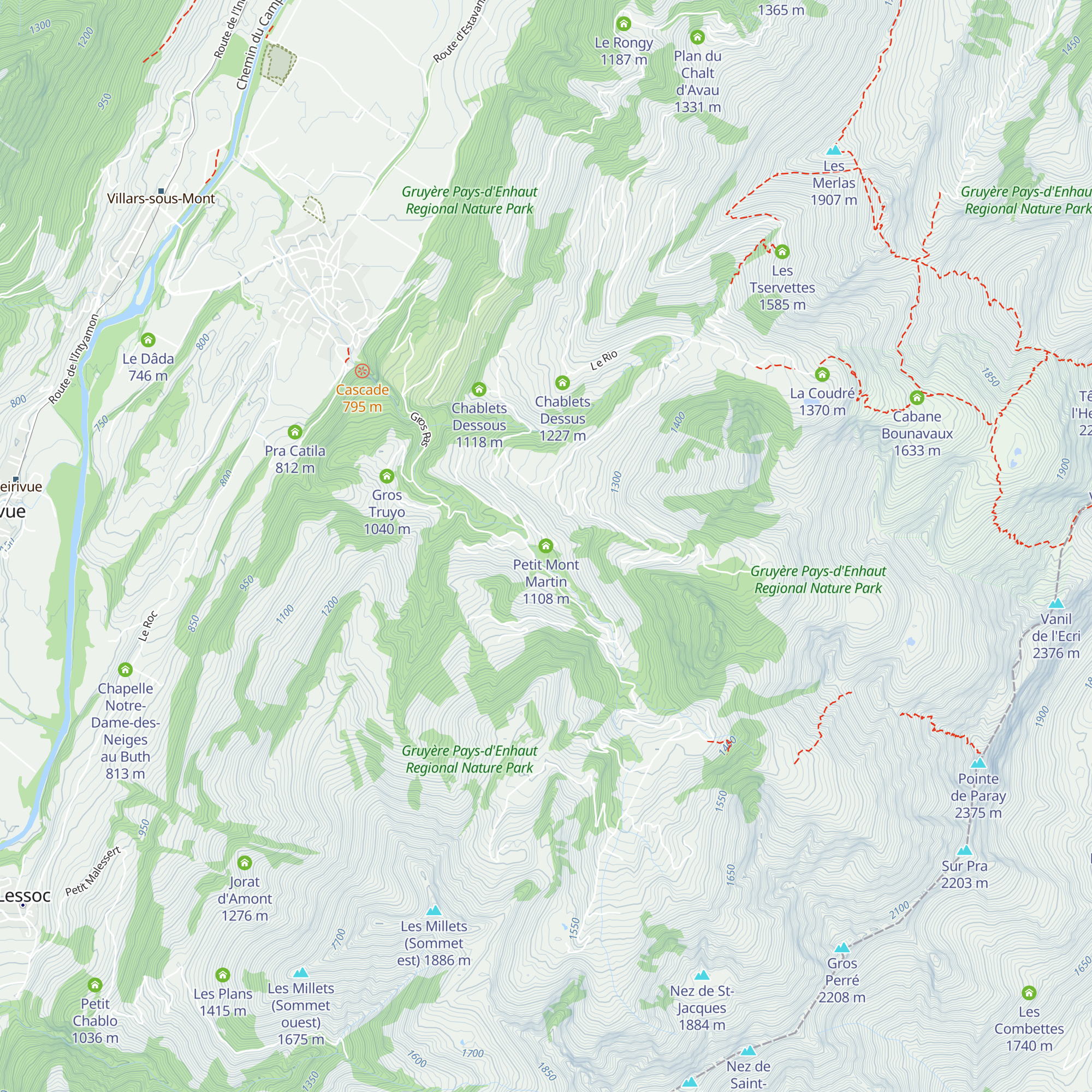 Petit Mont Martin map