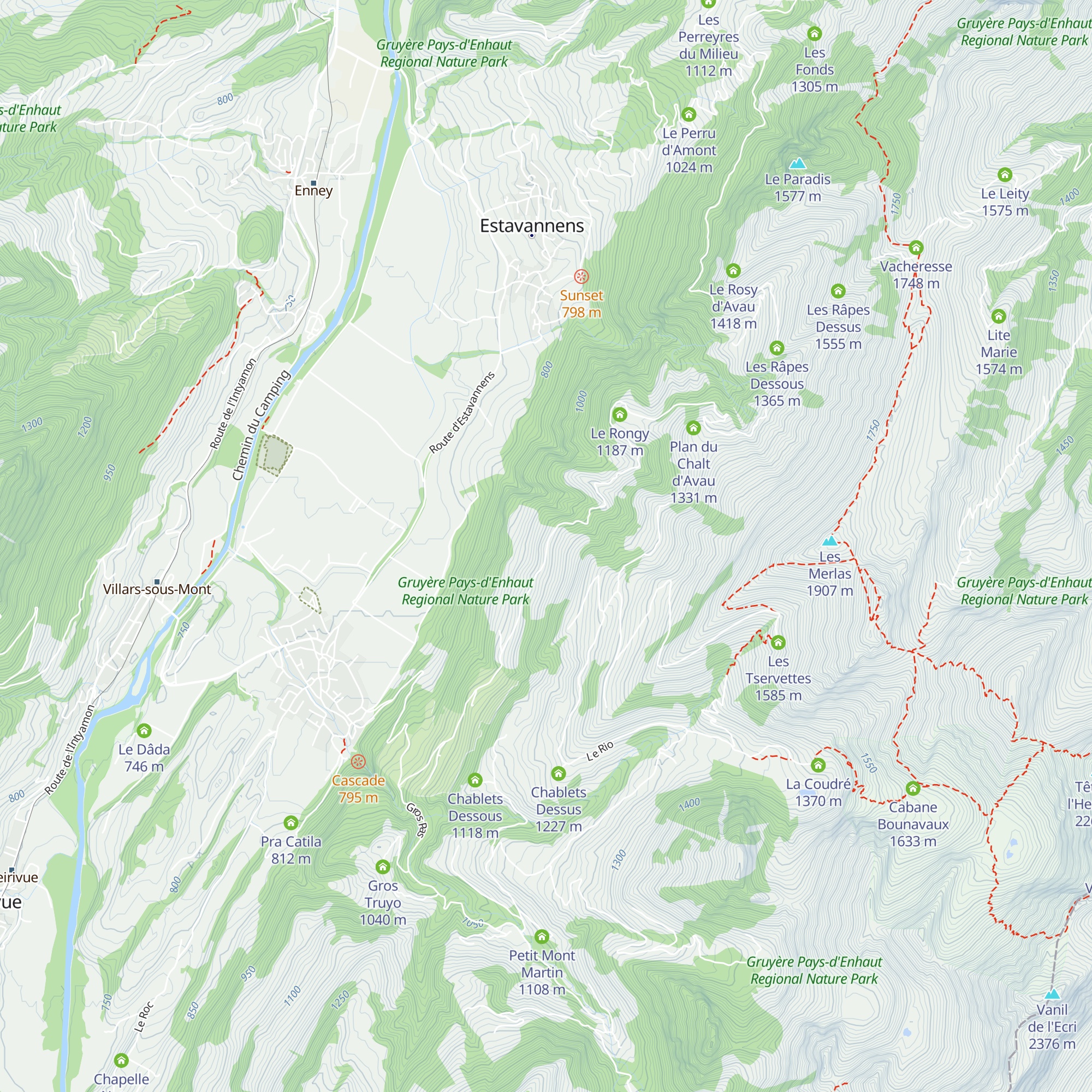 Gros Mont map