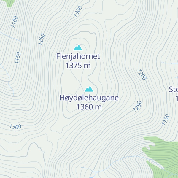 Map of Høydølehaugane