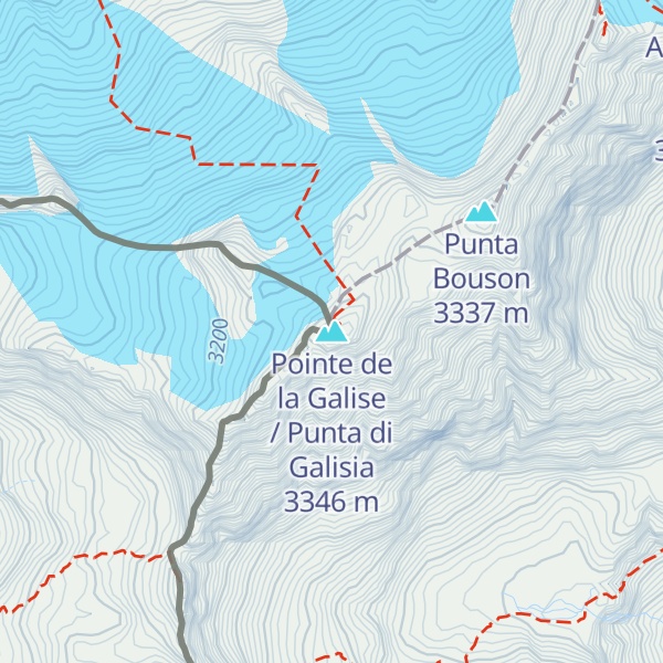 Map of Pointe de la Galise / Punta di Galisia