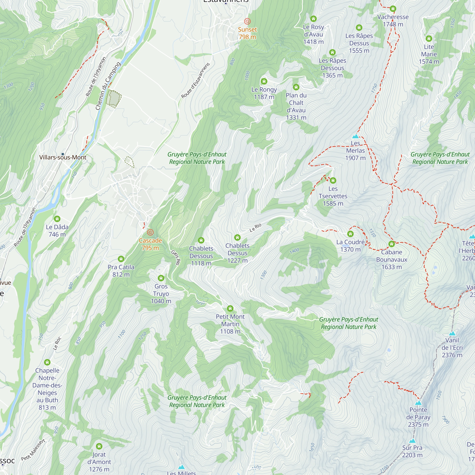 Chablets Dessus map