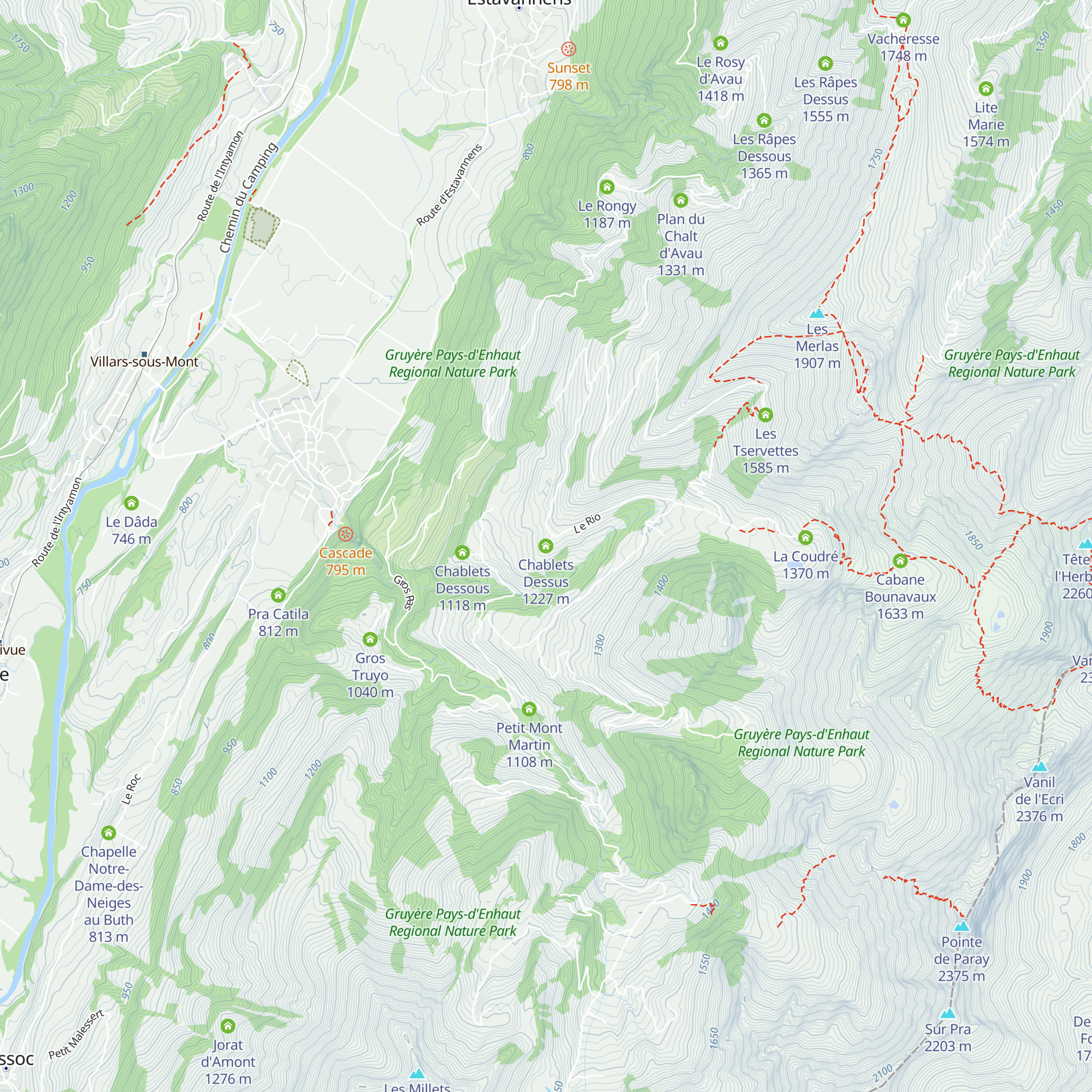 Chablets Dessus map