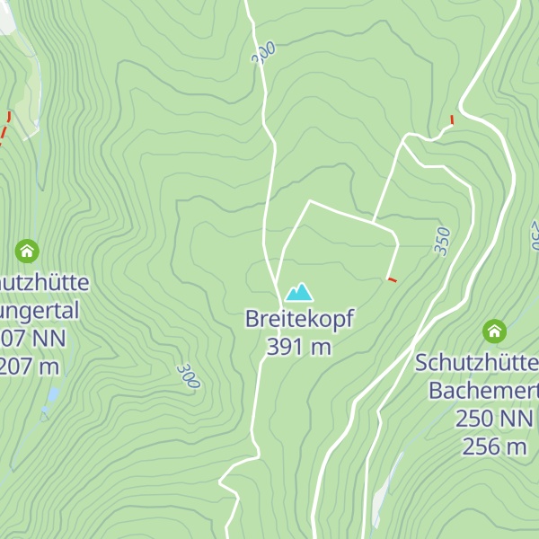 Map of Schutzhütte auf dem Breitenkopf 360 NN