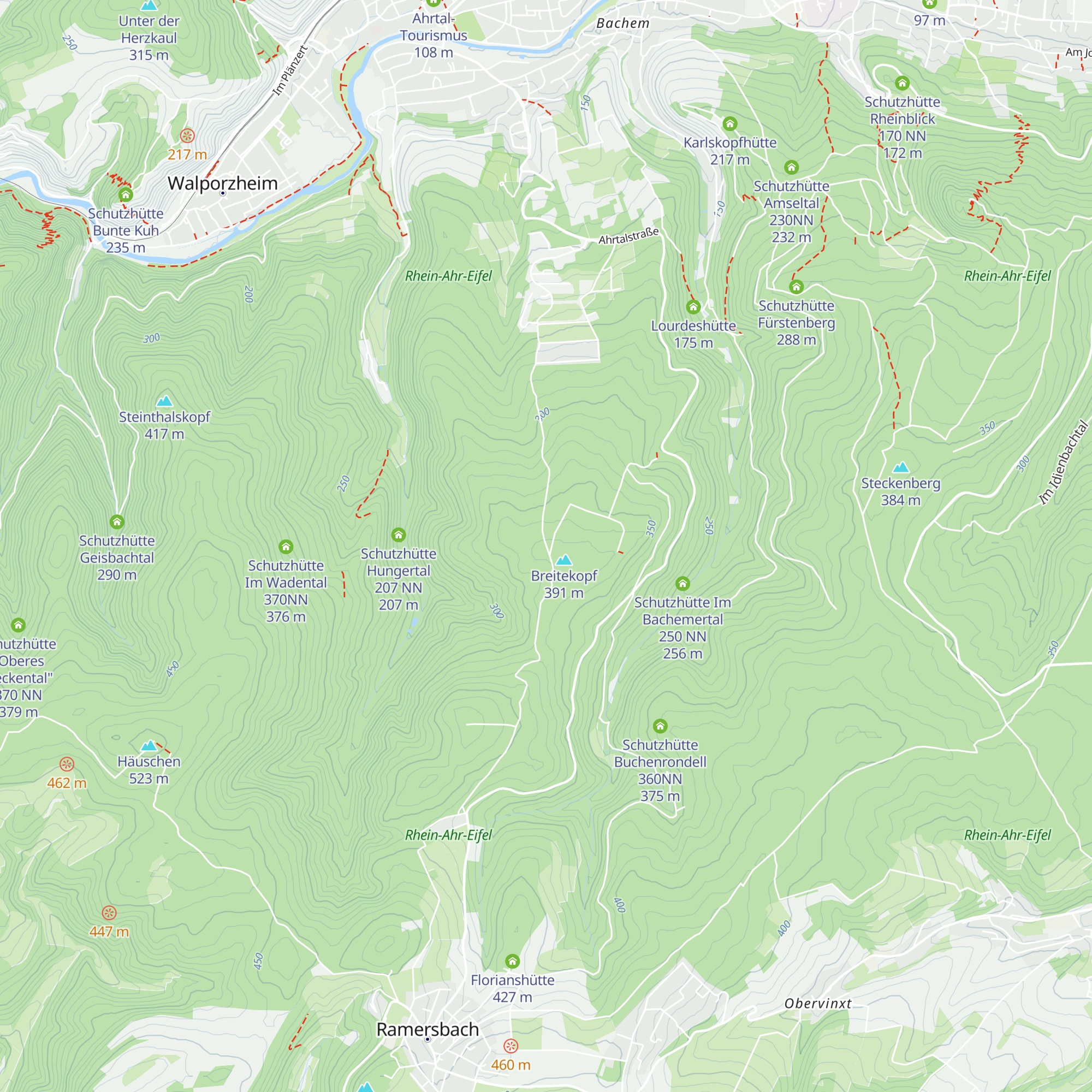 Schutzhütte auf dem Breitenkopf 360 NN map