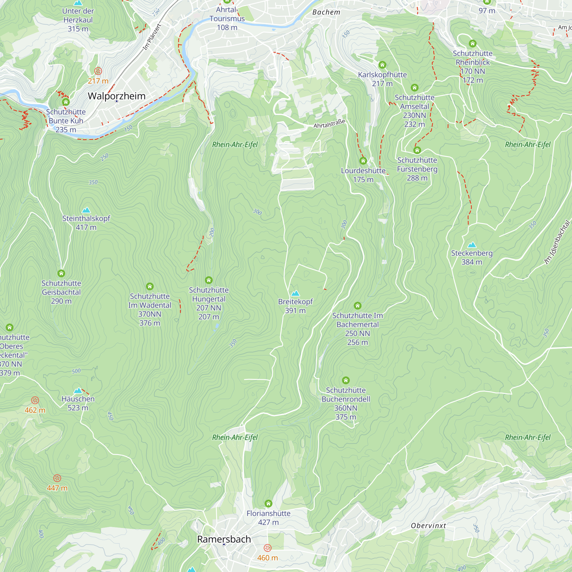Schutzhütte auf dem Breitenkopf 360 NN map
