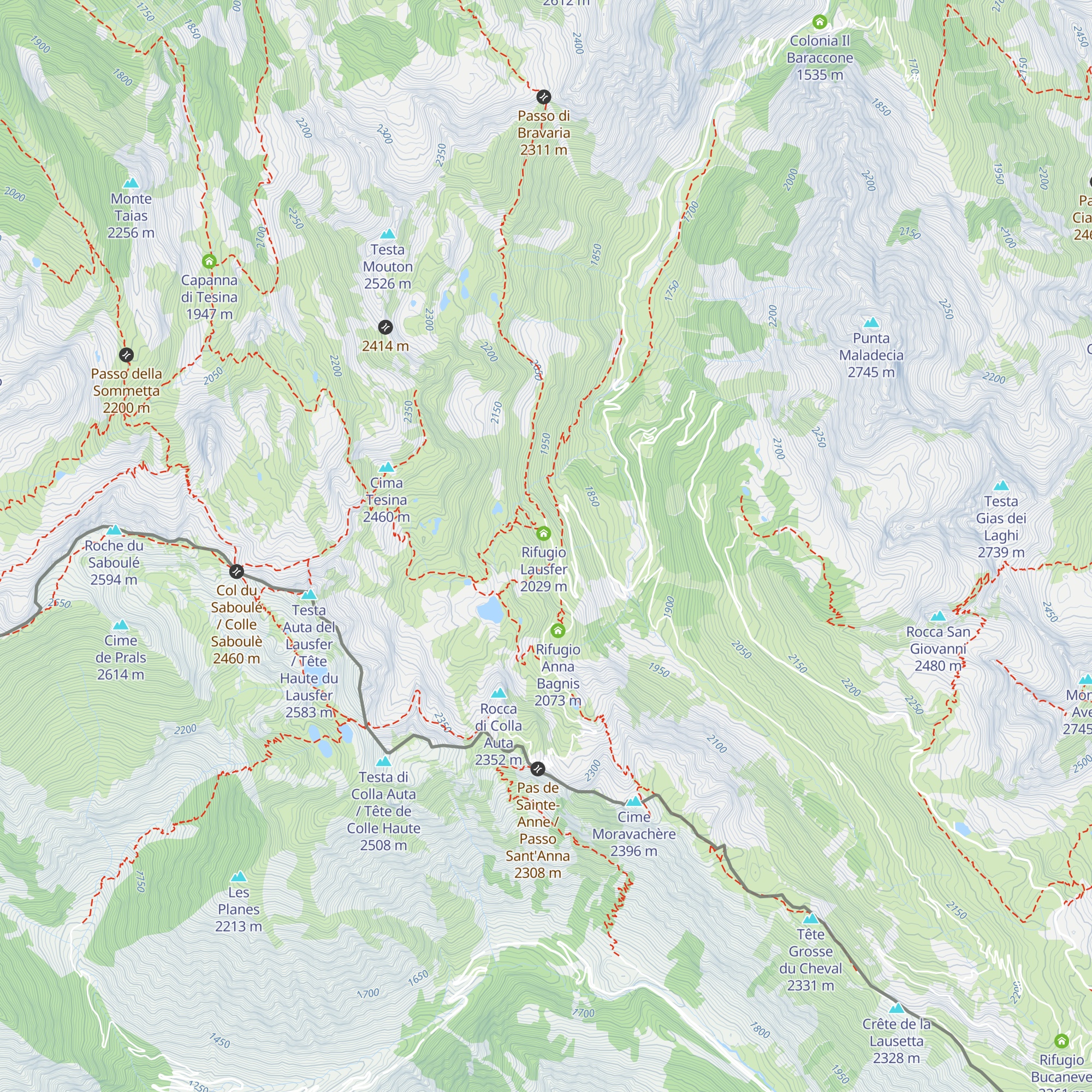 Rifugio Alpino Casa San Gioachino map