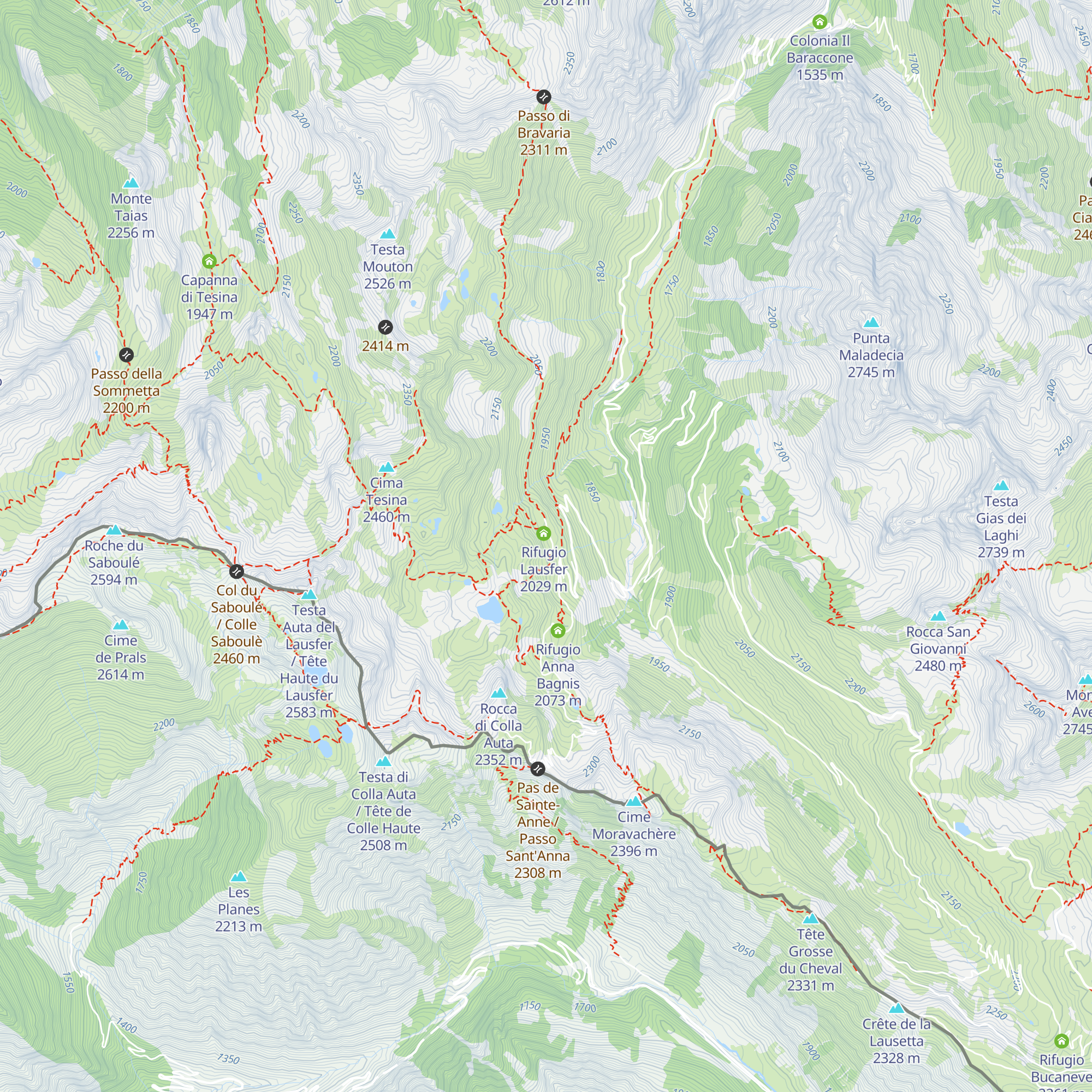 Rifugio Alpino Casa San Gioachino map