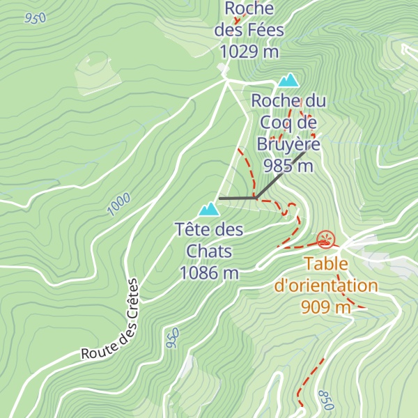 Map of Tête des Chats