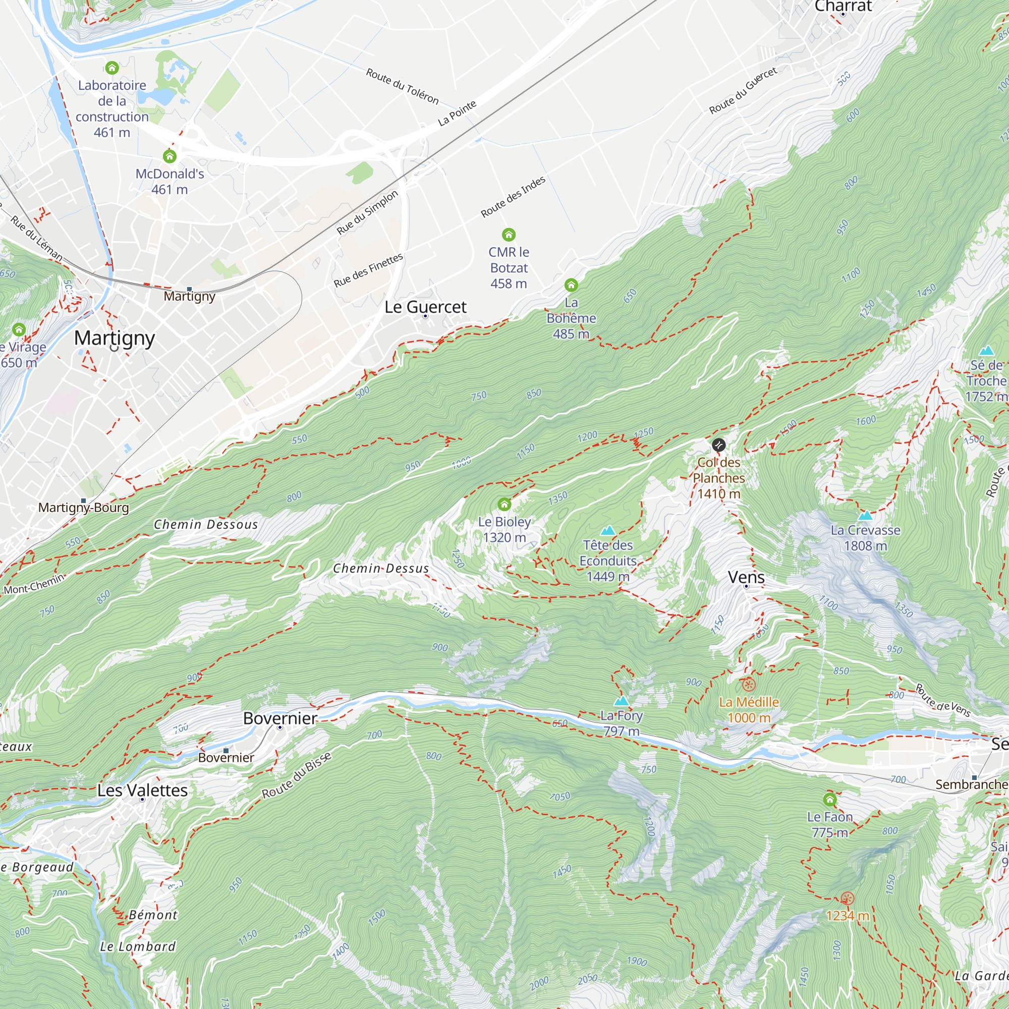 Le Bioley map