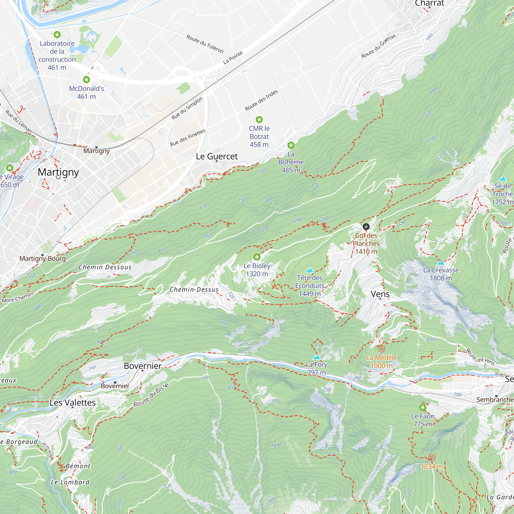 Le Bioley map