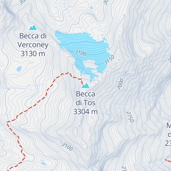 Map of Becca di Tos