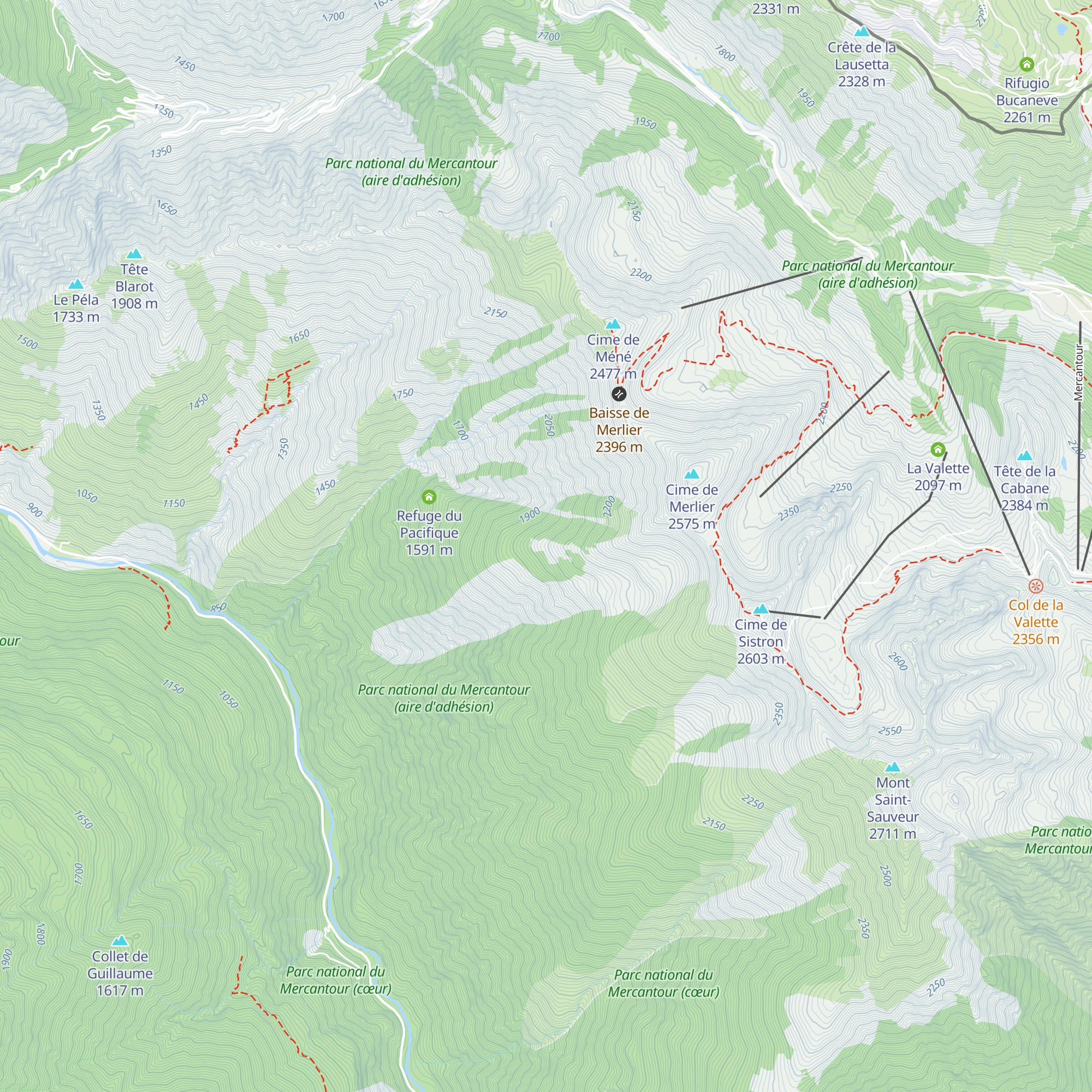 Cabane de Merlier map