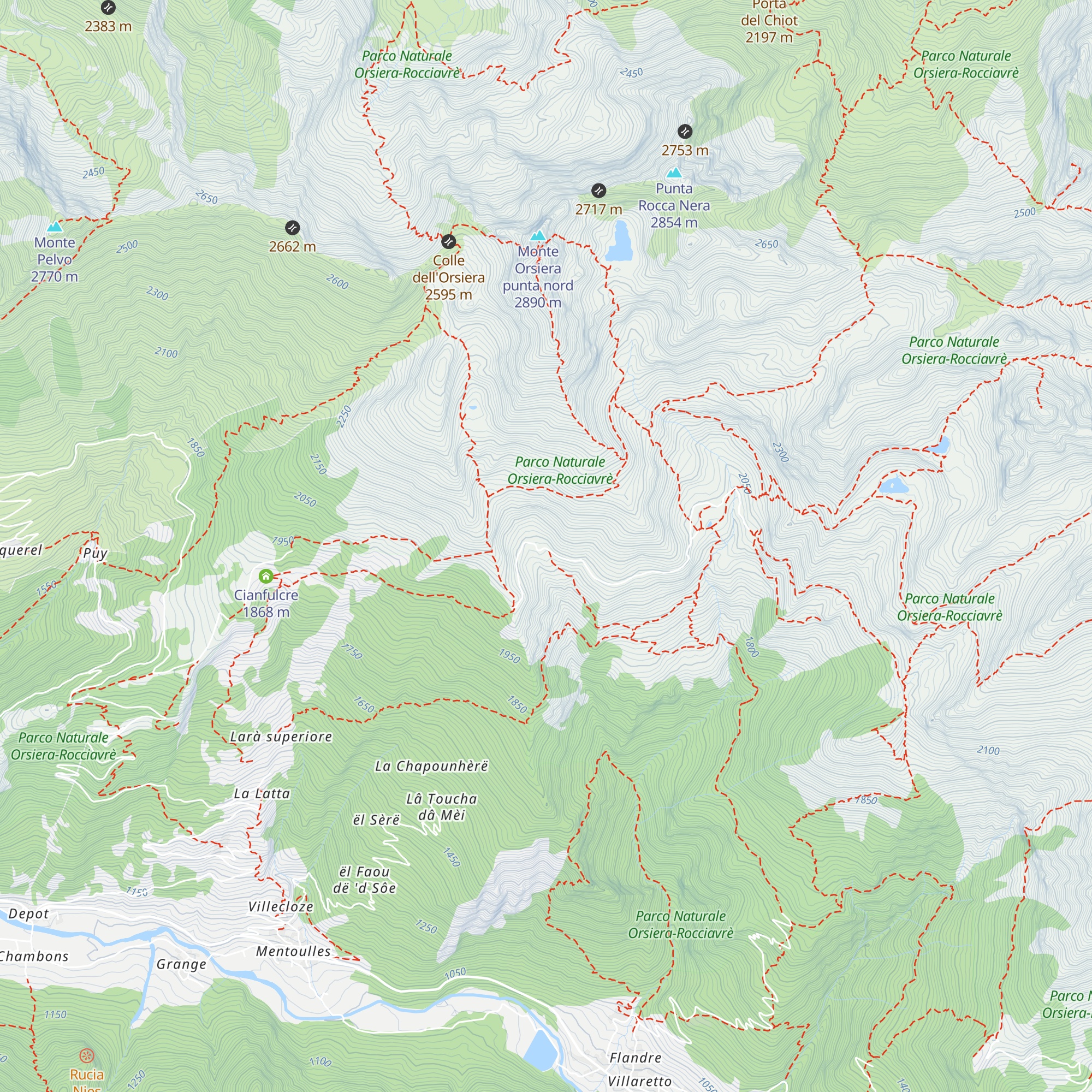 Bivacco Jouglard map