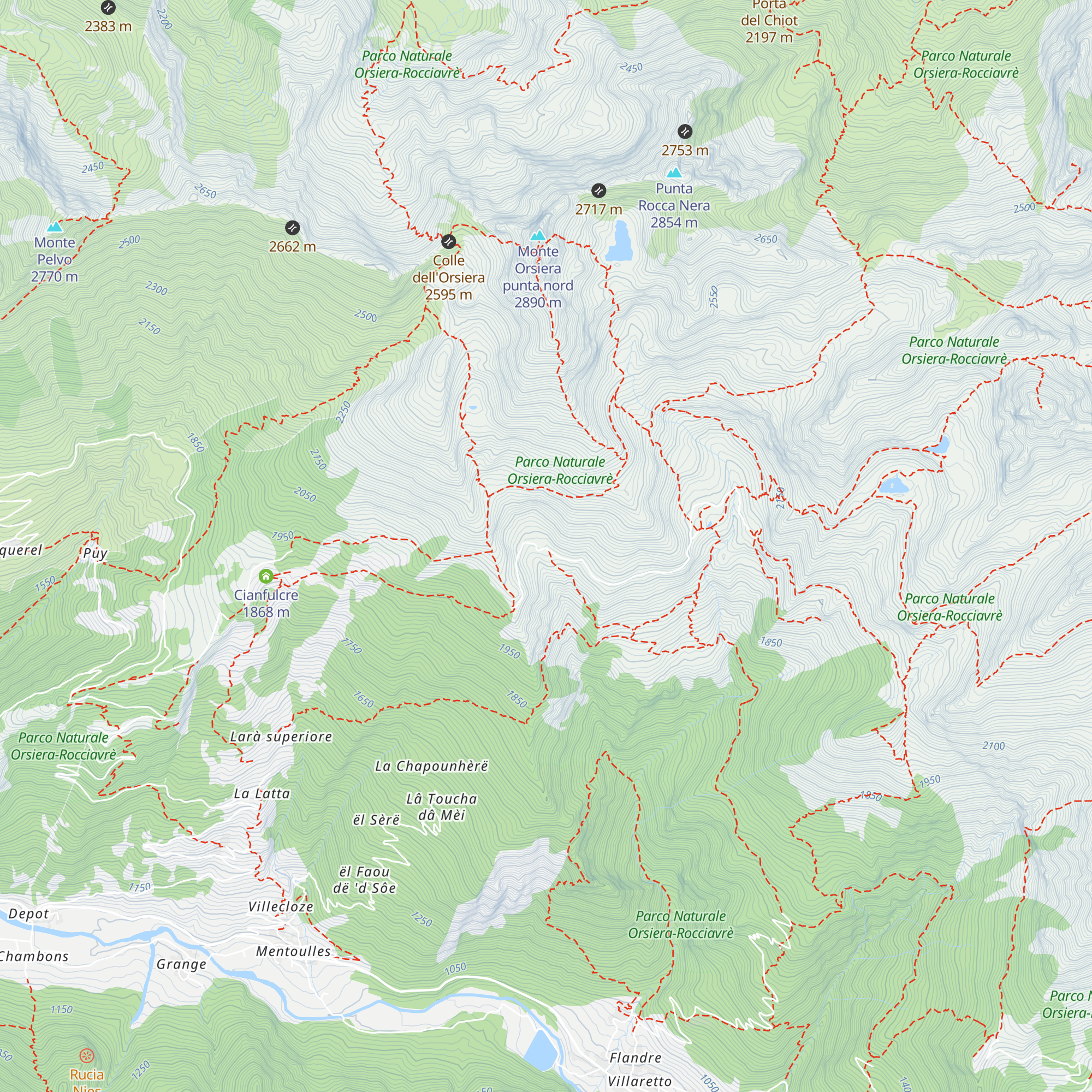 Bivacco Jouglard map