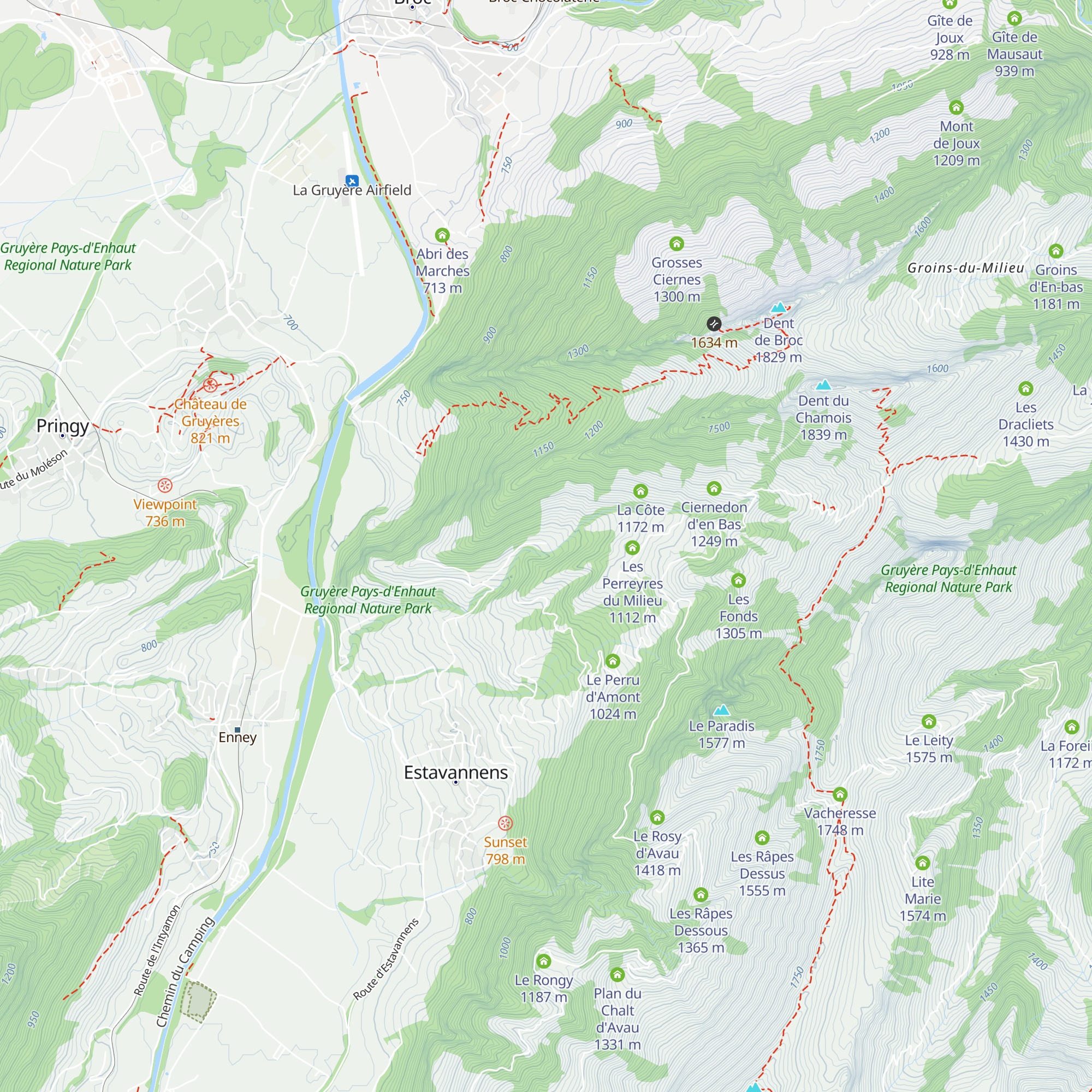 Les Recardets map
