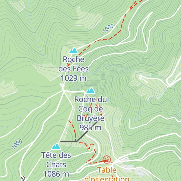 Map of Roche du Coq de Bruyère