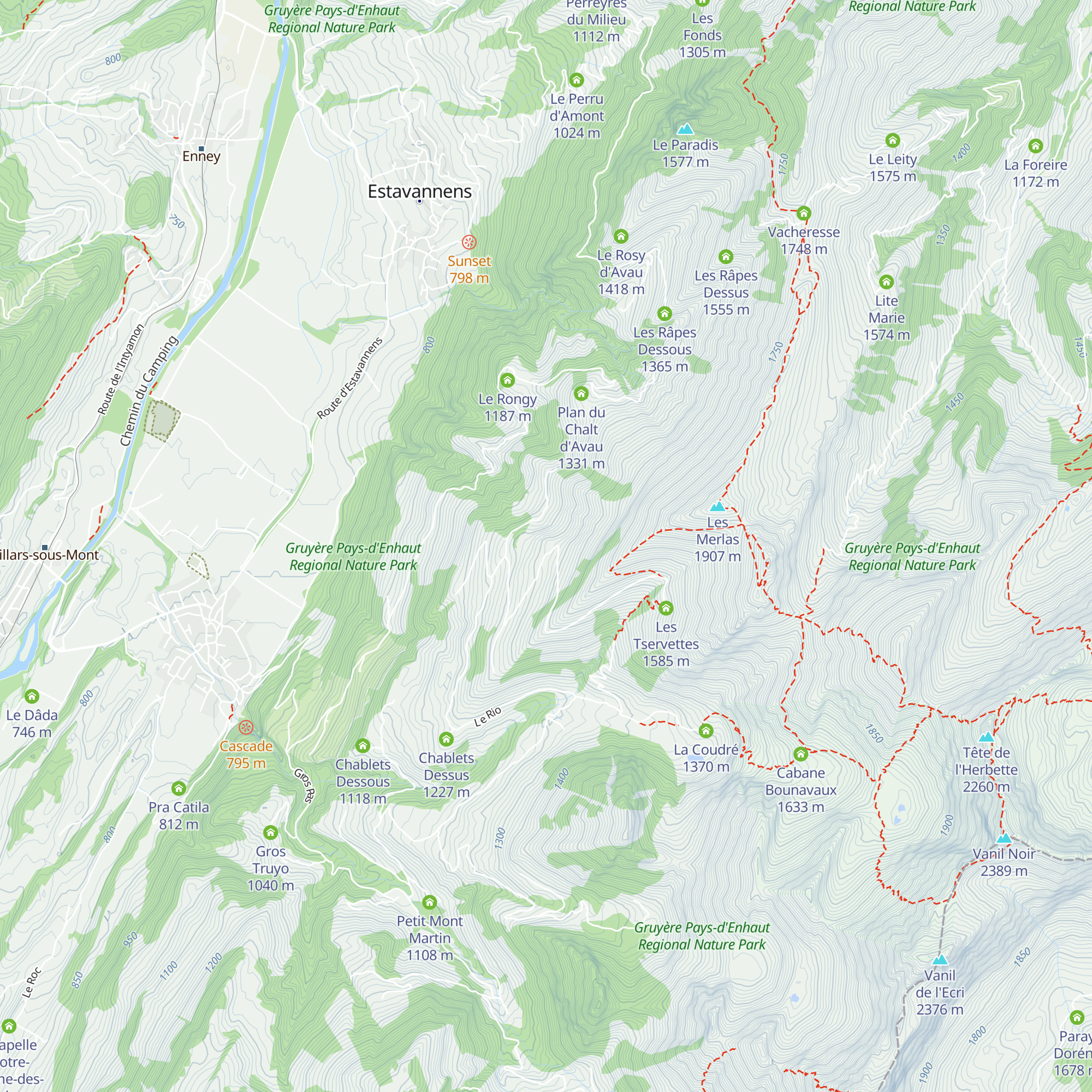 Chalet d'Amont map