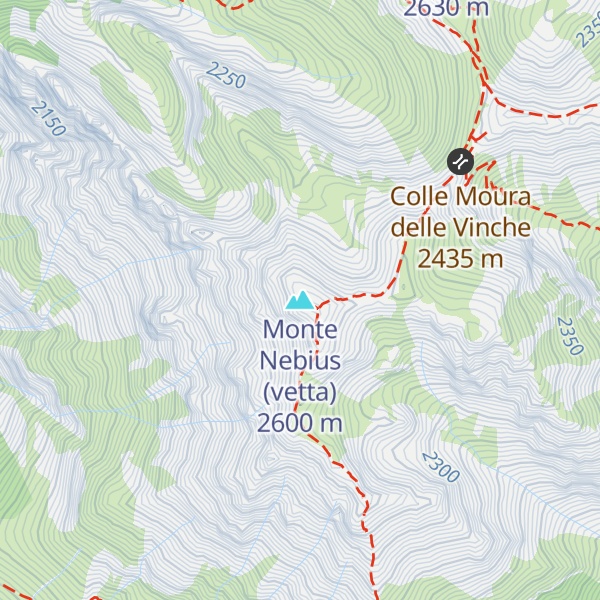 Map of Monte Nebius (vetta)