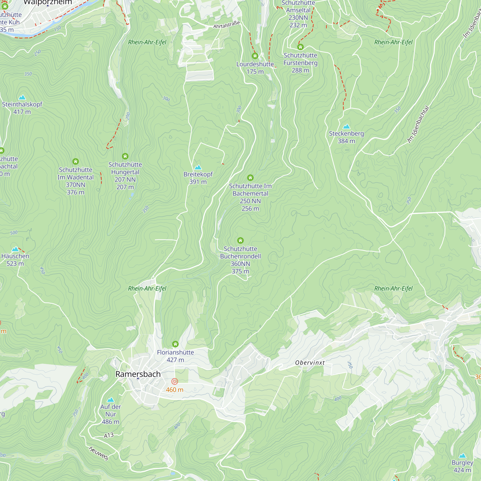 Schutzhütte Buchenrondell 360NN map