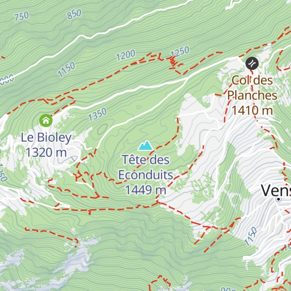 Map of Tête des Econduits