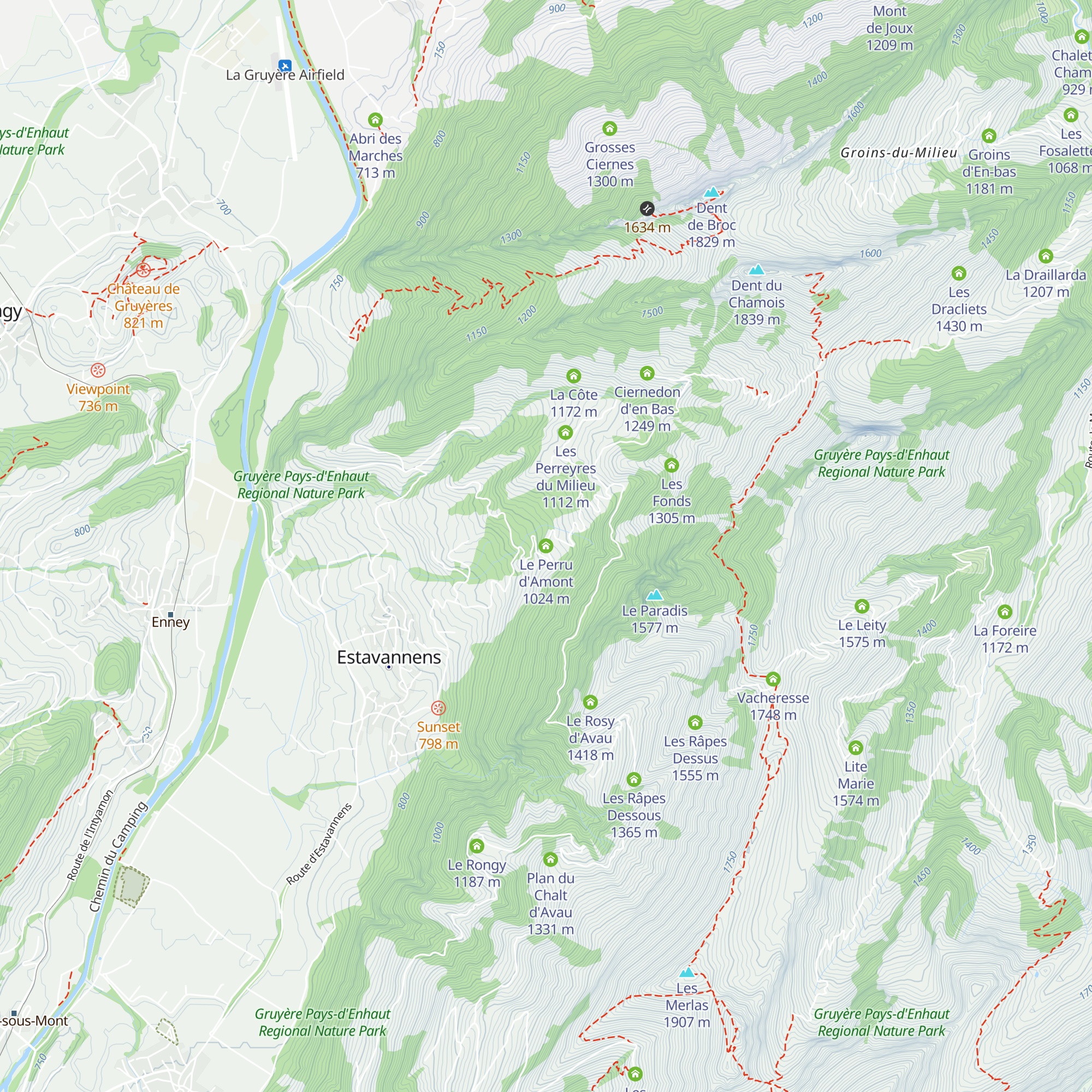 Le Perru d'Amont map