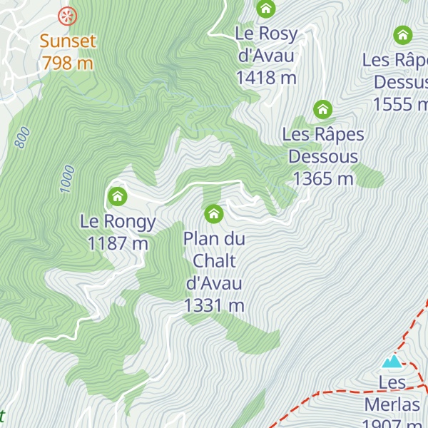 Map of Plan du Chalt d'Avau