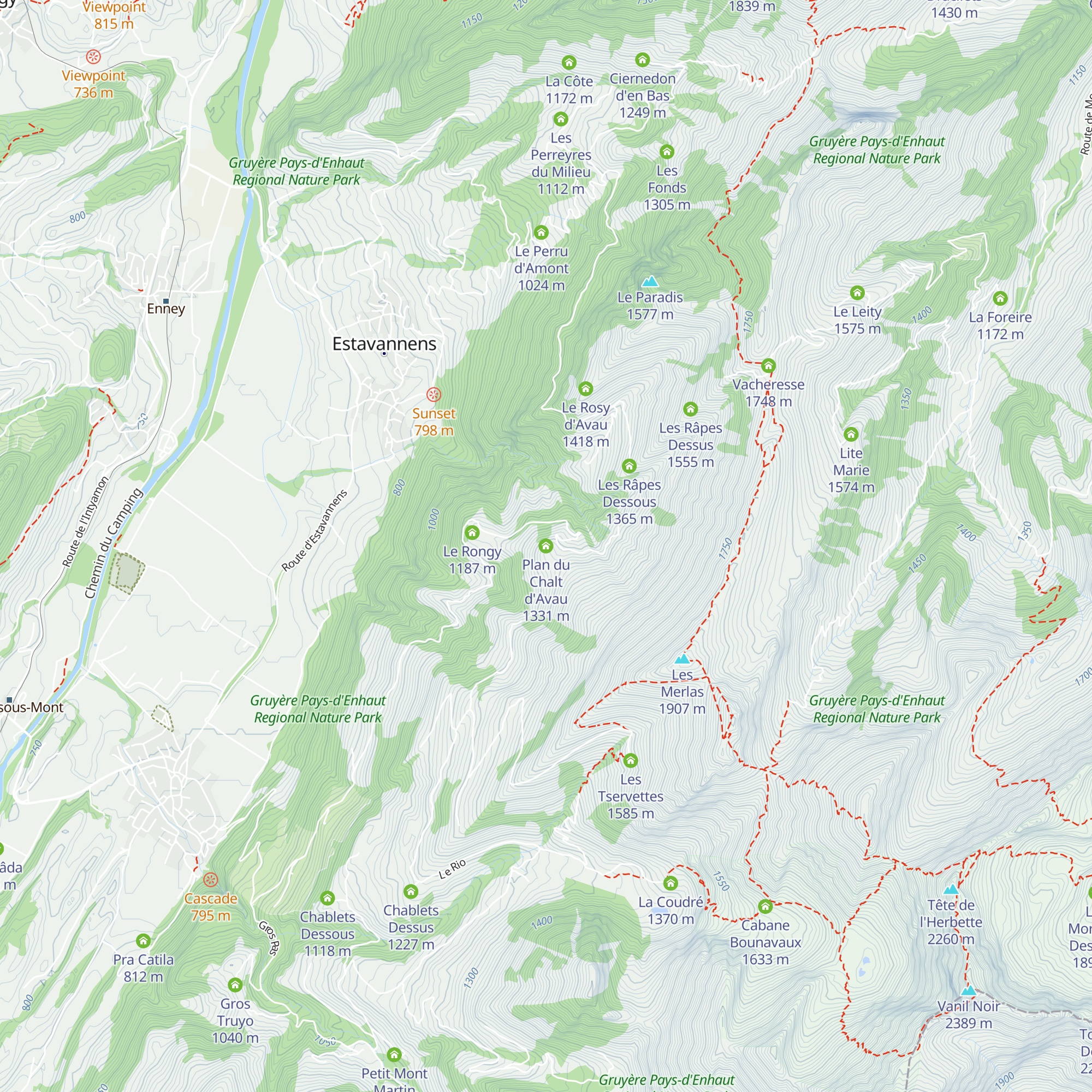 Plan du Chalt d'Avau map