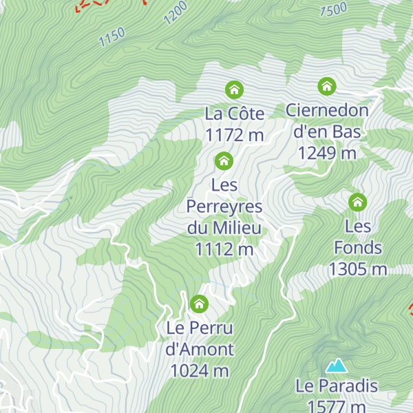 Map of Les Perreyres Devant