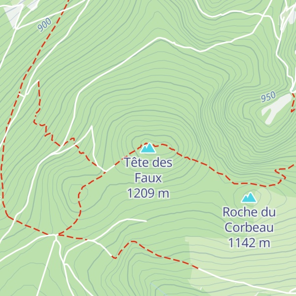 Map of Tête des Faux