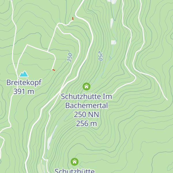 Map of Schutzhütte Im Bachemertal 250 NN